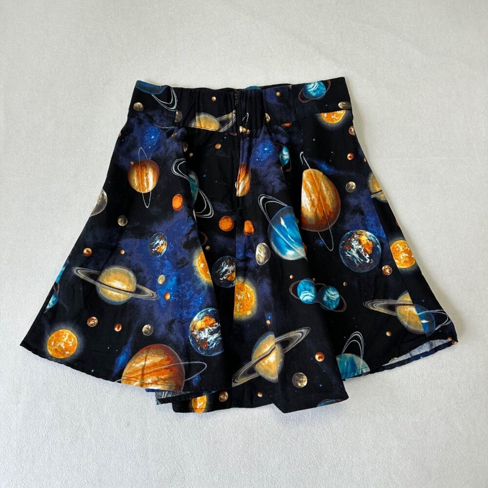 Retrolicious Solar System Outer Space A-Line Mini Skirt Size M Academia Teacher - Picture 2 of 9